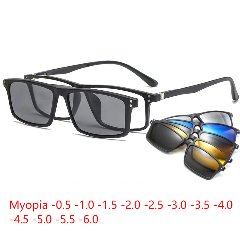 Reflector 5 In 1 - Kacamata Hitam Magnetik Miopia Pria 5