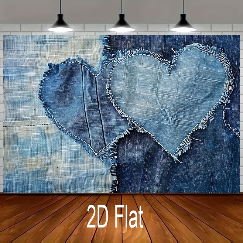 Photography Aesthetic - Tapestry Pesta Biru Besar Desain Denim