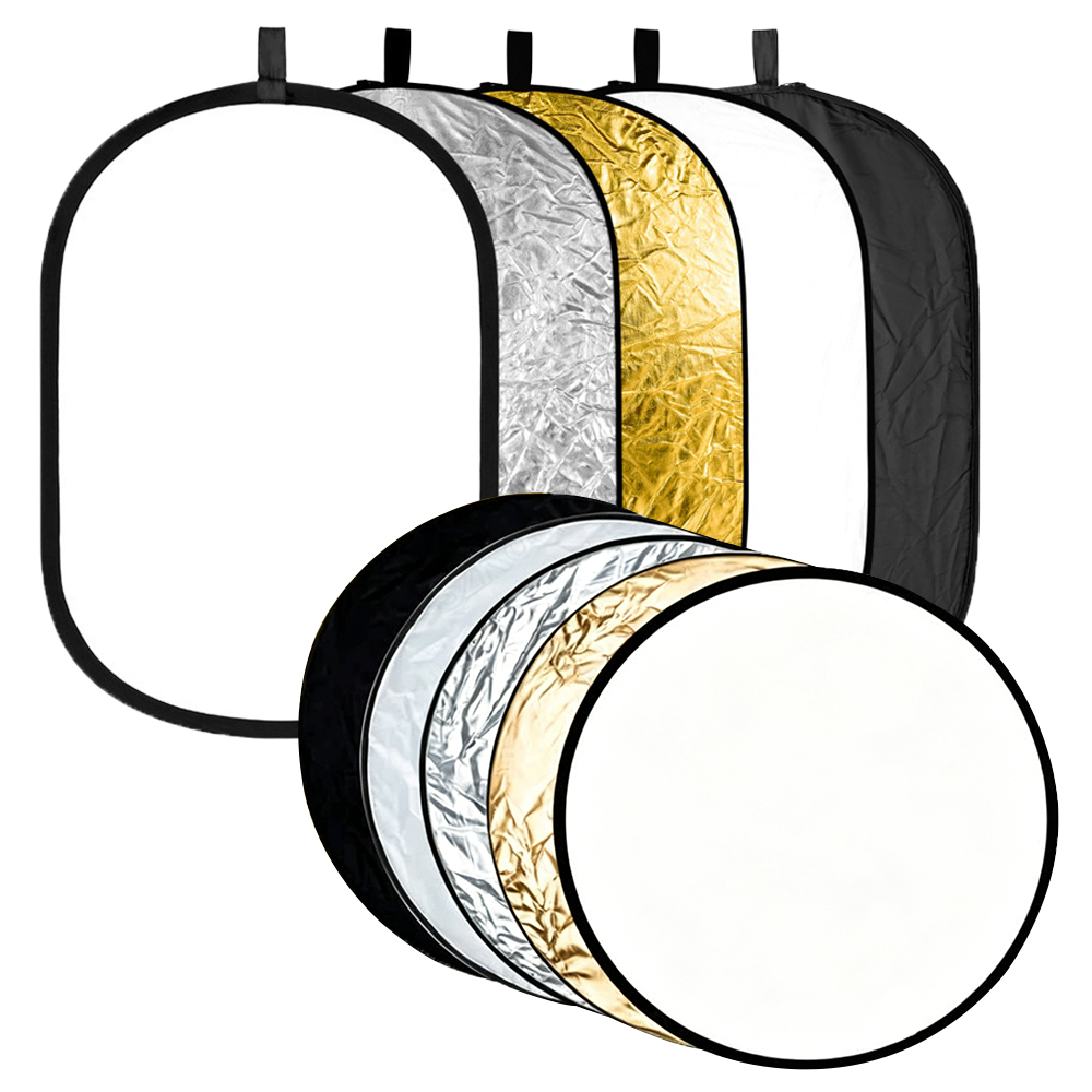 Reflector 5 In 1 - 60/80/110CM 5-in-1 Reflektor Cahaya Lipat Oval