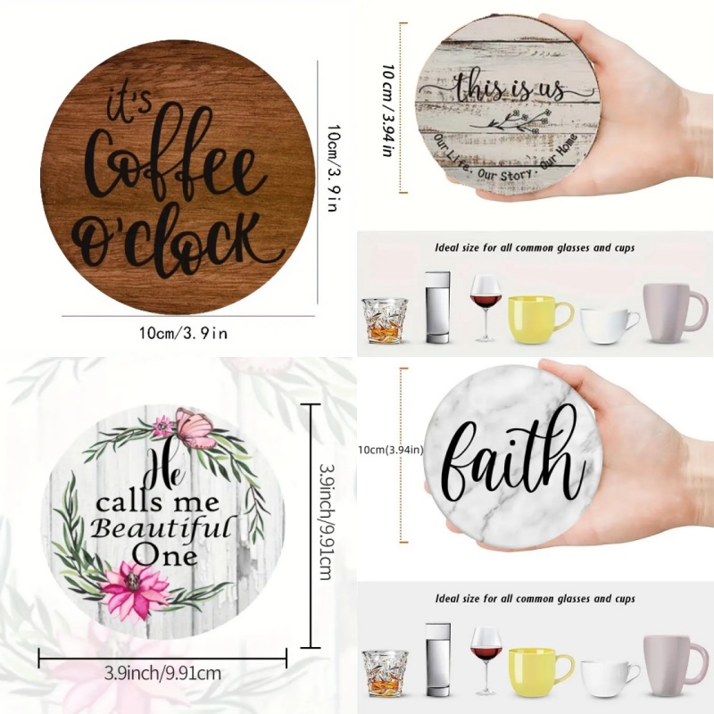 6 Buah Tatakan Gelas Kayu Luki - Photography Desk ulasan dan harga